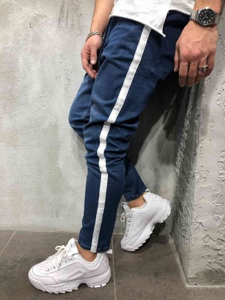 fashion jeans 2021 men's denim fabric leisure sports personalized side seam tailored, Blue
fashion jeans 2021 men's denim fabric leisure sports personalized side seam tailored, Blue