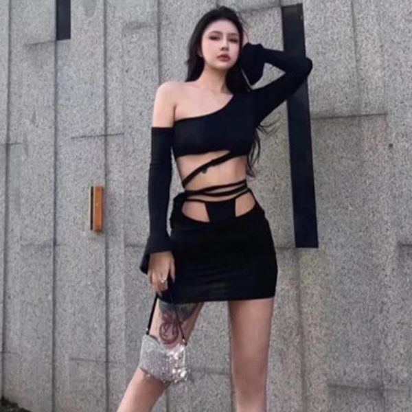casual dresses womengaga long sleeve off shoulder irregular bandage short + mini dress suit female 2 pieces korean uc1, Black;gray
casual dresses womengaga long sleeve off shoulder irregular bandage short + mini dress suit female 2 pieces korean uc1, Black;gray