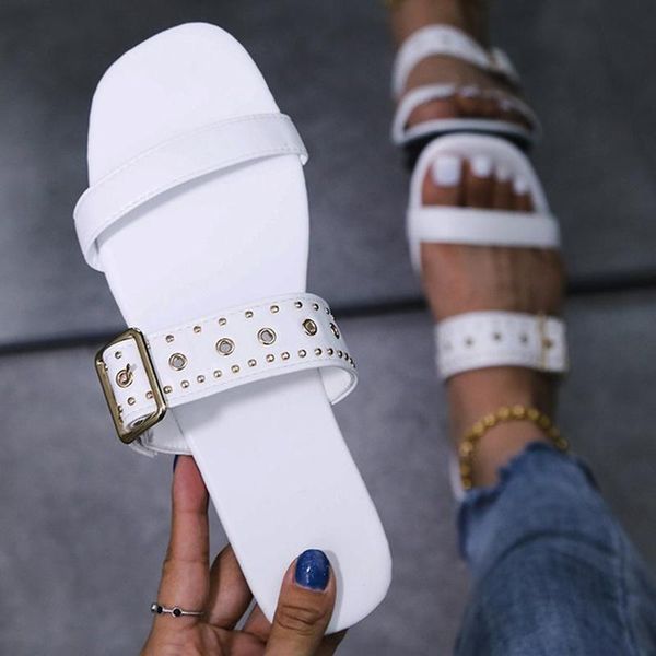 slippers women rivet 2021 woman square toe home flat summer female metal buckle beach shoes ladies outdoor slides plus size 43, Black
slippers women rivet 2021 woman square toe home flat summer female metal buckle beach shoes ladies outdoor slides plus size 43, Black