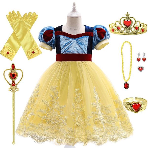 girl's dresses girls princess dress set kids halloween party cosplay costume children vestidos little girl birthday snow aurora clothin, Red;yellow
girl's dresses girls princess dress set kids halloween party cosplay costume children vestidos little girl birthday snow aurora clothin, Red;yellow