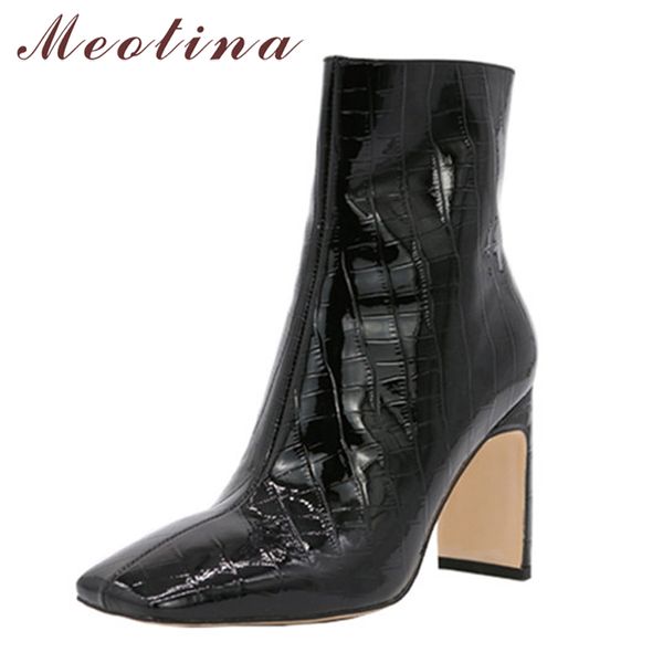 real leather super high heel ankle boots woman shoes zip chunky heels square toe short female black size 40 210517
real leather super high heel ankle boots woman shoes zip chunky heels square toe short female black size 40 210517