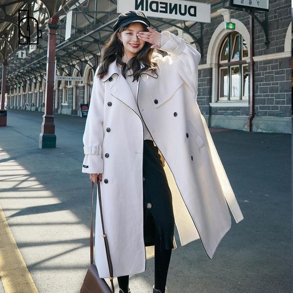 women's wool & blends korean women autumn winter double breasted long woolen coat ladies elegant vintage loose chic over knee jacket, Black
women's wool & blends korean women autumn winter double breasted long woolen coat ladies elegant vintage loose chic over knee jacket, Black