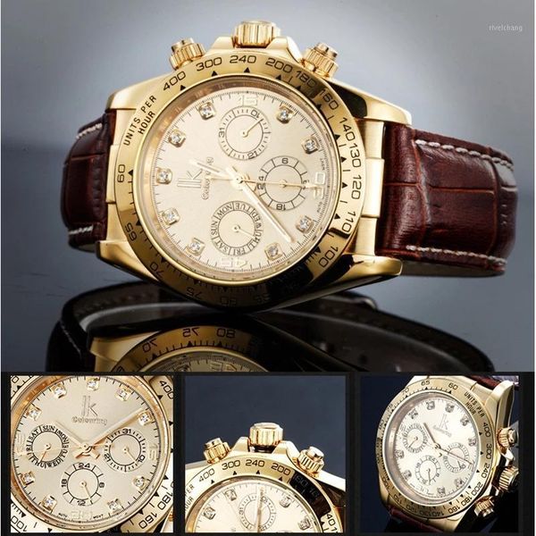 wristwatches montre homme ik rose gold automatic men's mechanical watch hollow tourbillon leather strap waterproof 30atm clock, Slivery;brown
wristwatches montre homme ik rose gold automatic men's mechanical watch hollow tourbillon leather strap waterproof 30atm clock, Slivery;brown