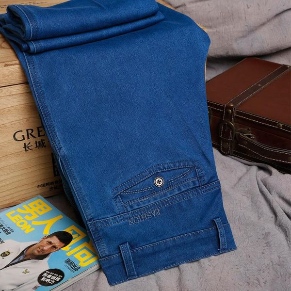 men's jeans 2022 autumn thick loose straight high waist stretch casual pants, Blue
men's jeans 2022 autumn thick loose straight high waist stretch casual pants, Blue