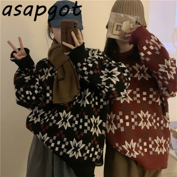 loose puff long sleeve pullovers sweaters women o neck retro girlfriend geometric knitted sweater jacket couple casual pull chic 210429, White;black
loose puff long sleeve pullovers sweaters women o neck retro girlfriend geometric knitted sweater jacket couple casual pull chic 210429, White;black