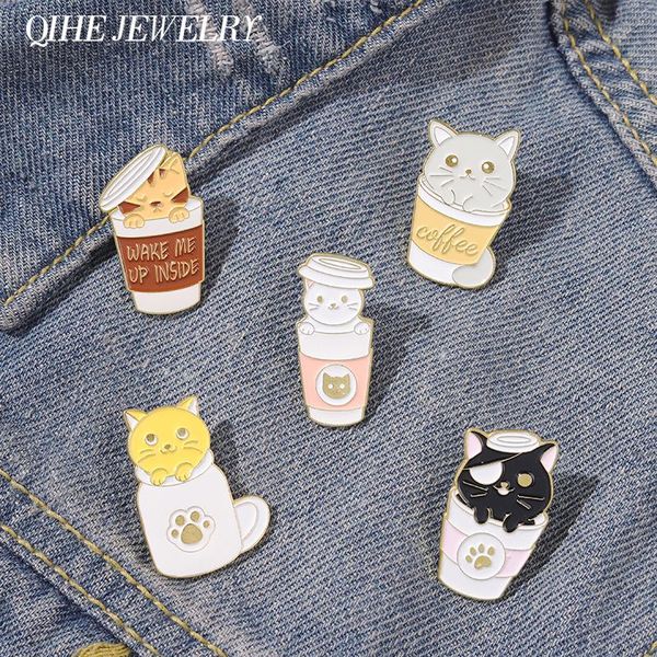 pins, brooches cartoon cat coffee enamel pin animal bottle inside kitten wake meow hat bag badge brooch metal jewelry women kids cute gifts, Gray
pins, brooches cartoon cat coffee enamel pin animal bottle inside kitten wake meow hat bag badge brooch metal jewelry women kids cute gifts, Gray