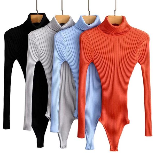 women knitted rompers 2021 autumn winter fashion bodycon solid bodysuits lady 's long-sleeved high-neck jumpsuit women's jumpsuits, Black;white
women knitted rompers 2021 autumn winter fashion bodycon solid bodysuits lady 's long-sleeved high-neck jumpsuit women's jumpsuits, Black;white