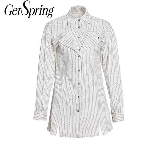 getspring women blouse shirt asymmetry long sleeve stripe women's summer s irregular casual loose 210601, White
getspring women blouse shirt asymmetry long sleeve stripe women's summer s irregular casual loose 210601, White