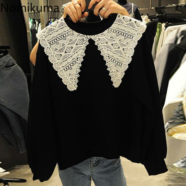 nomikuma lace patchwork sweet sweatshirt women contrast color o neck long sleeve hoodies female korean style outerwear 3d049 210514, Black
nomikuma lace patchwork sweet sweatshirt women contrast color o neck long sleeve hoodies female korean style outerwear 3d049 210514, Black