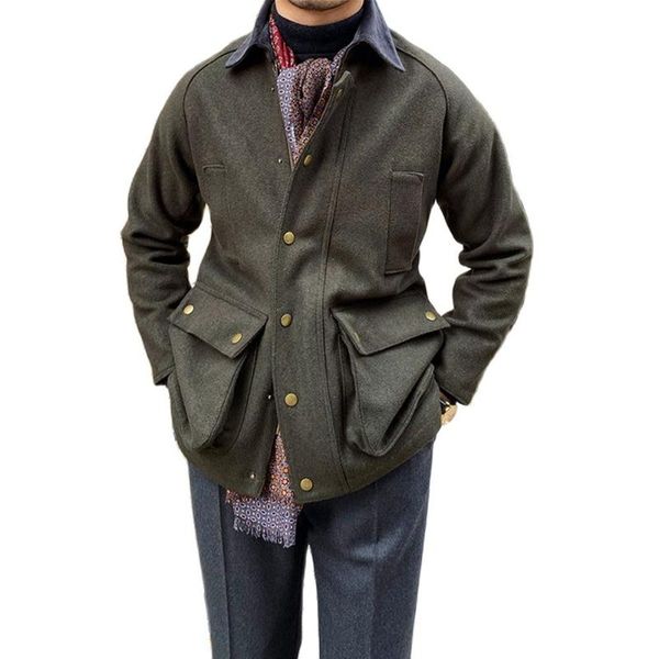 men's jackets tweed wool safari jacket multi-pockets tooling military tactical coat autumn and winter streetwear vintage clothing, Black;brown
men's jackets tweed wool safari jacket multi-pockets tooling military tactical coat autumn and winter streetwear vintage clothing, Black;brown