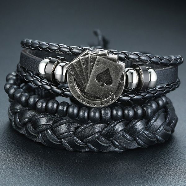 vnox mix 3-4pcs/ set braided wrap leather bracelets for men women vintage poker charm wooden beads ethnic tribal wristbands, Golden;silver
vnox mix 3-4pcs/ set braided wrap leather bracelets for men women vintage poker charm wooden beads ethnic tribal wristbands, Golden;silver
