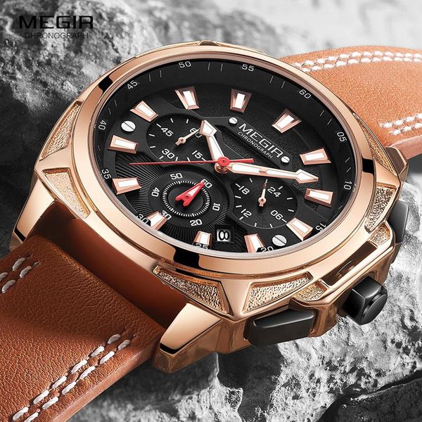 wristwatches megir creative men watch chronograph quartz watches clock leather sport army military wrist saat 2021, Slivery;brown
wristwatches megir creative men watch chronograph quartz watches clock leather sport army military wrist saat 2021, Slivery;brown