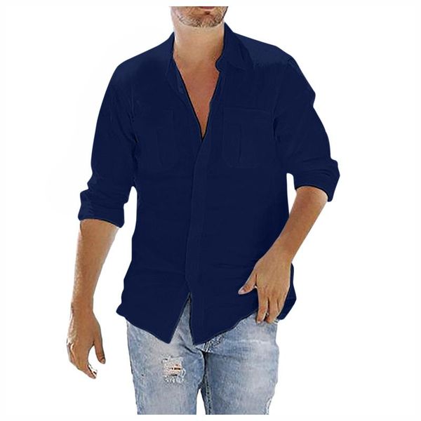 men's casual shirts feitong 2021 blouse cotton linen shirt solid pocket long sleeve button turn-down collar men, White;black
men's casual shirts feitong 2021 blouse cotton linen shirt solid pocket long sleeve button turn-down collar men, White;black