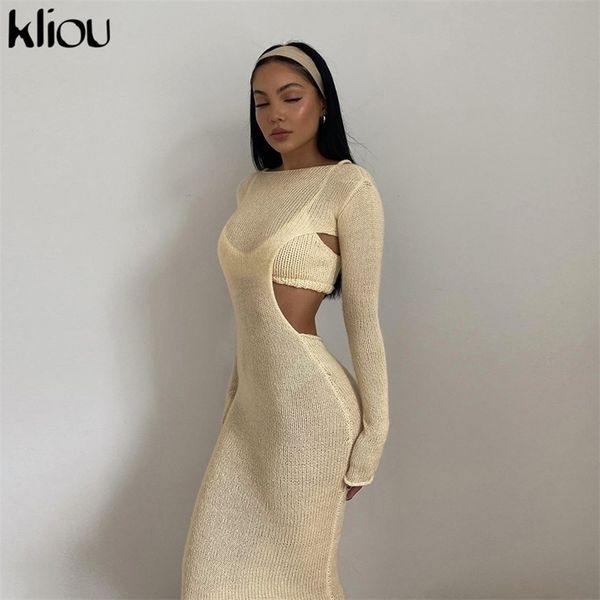 kliou knitted two piece set women skirt elegant lined sleeveless camisole long sleeve backless female dress 220307, White
kliou knitted two piece set women skirt elegant lined sleeveless camisole long sleeve backless female dress 220307, White