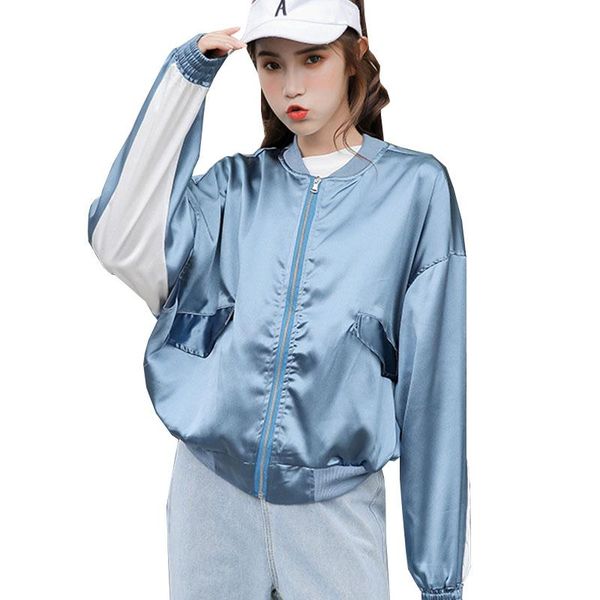 women's jackets women basic satin baseball jacket batwing sleeve oversized boyfriend style coat female spring chic blue bomber outerwea, Black;brown
women's jackets women basic satin baseball jacket batwing sleeve oversized boyfriend style coat female spring chic blue bomber outerwea, Black;brown
