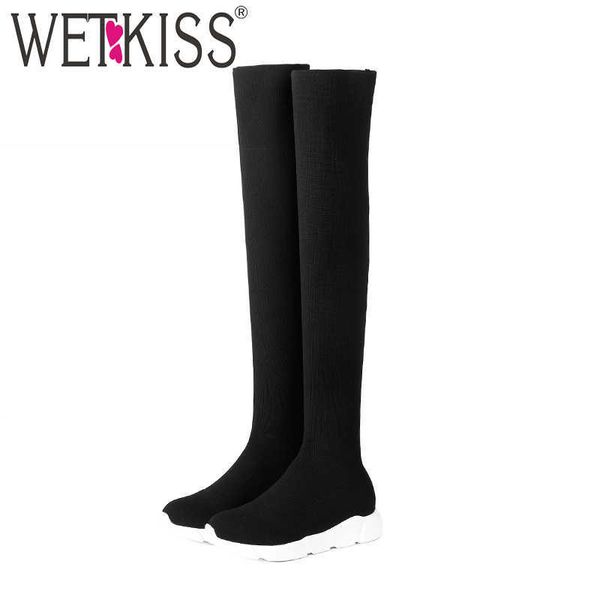 wetkiss stretch over the knee women boots round toe footwear knitting flat with female boot fashion platform shoes women 210630, Black
wetkiss stretch over the knee women boots round toe footwear knitting flat with female boot fashion platform shoes women 210630, Black