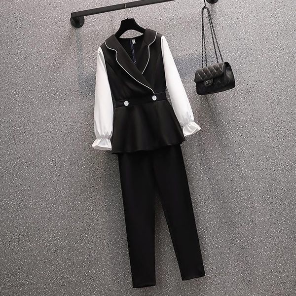 women's two piece pants designer autumn suit women 2 set elegant office lady outfits hit color blouse and fashion sets, White
women's two piece pants designer autumn suit women 2 set elegant office lady outfits hit color blouse and fashion sets, White