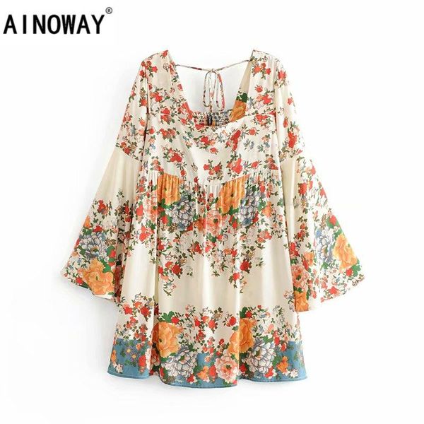 boho women floral print short sleeve ruffles beach bohemian mini dresses ladies loose square collar rayon happie dress casual, Black;gray
boho women floral print short sleeve ruffles beach bohemian mini dresses ladies loose square collar rayon happie dress casual, Black;gray