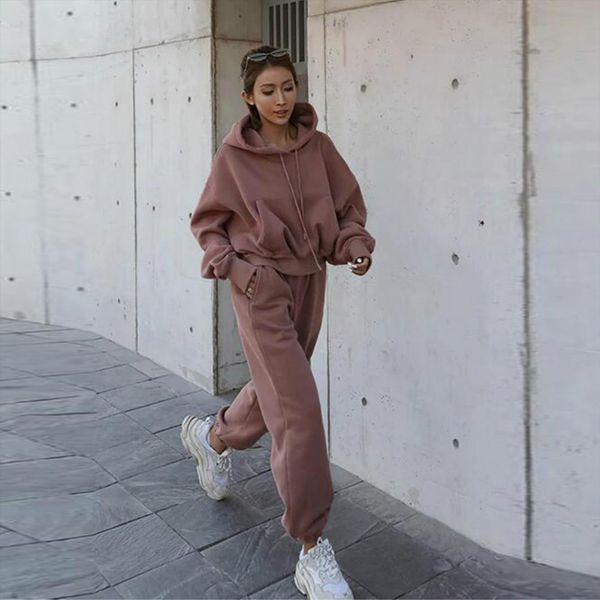 spring 2 piece set womens pants hoodie solid tracksuit pullover sweatshirt trousers with pockets suits female t1g, White
spring 2 piece set womens pants hoodie solid tracksuit pullover sweatshirt trousers with pockets suits female t1g, White