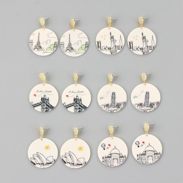 dangle & chandelier 2021 acrylic big round earrings creative aesthetic world famous buildings printing earring jewelry for women, Silver
dangle & chandelier 2021 acrylic big round earrings creative aesthetic world famous buildings printing earring jewelry for women, Silver