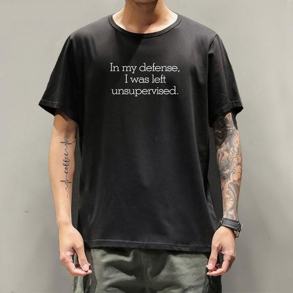 men's t-shirts funny in my defense i was left unsupervised men t-shirt loose men/women t shirt casual short sleeve print graphic, White;black
men's t-shirts funny in my defense i was left unsupervised men t-shirt loose men/women t shirt casual short sleeve print graphic, White;black