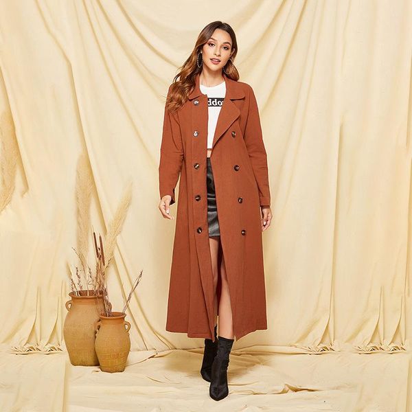 women's cape 2021 spring windbreaker double breasted coat long outer suit one hair substitute, Black
women's cape 2021 spring windbreaker double breasted coat long outer suit one hair substitute, Black