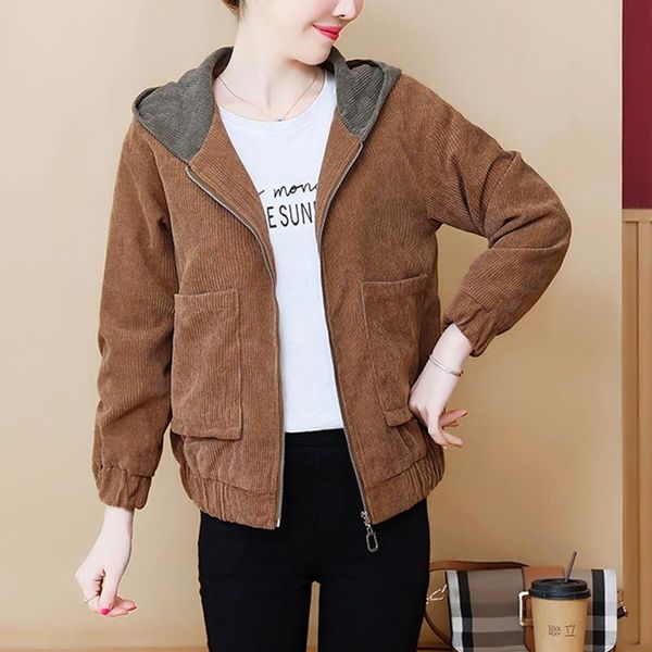 women's jackets autumn jacket women loose short windbreaker thin coat vintage hoodie lady biker casual outerwear 2021 trend, Black;brown
women's jackets autumn jacket women loose short windbreaker thin coat vintage hoodie lady biker casual outerwear 2021 trend, Black;brown