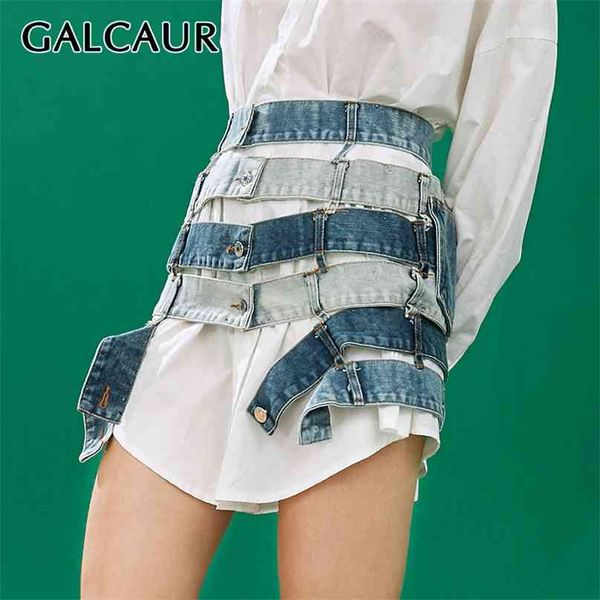 galcaur denim blue skirt for women high waist hollow out hit color designer asymmetrical mini skirts female summer clothing 210629, Black
galcaur denim blue skirt for women high waist hollow out hit color designer asymmetrical mini skirts female summer clothing 210629, Black