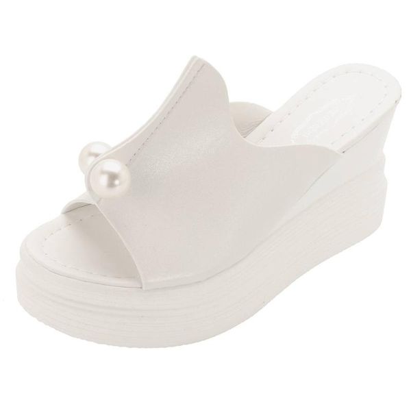 slippers nis peep toe pu leather women platform spring summer shoes woman faux pearl slides wedge heels ladies, Black
slippers nis peep toe pu leather women platform spring summer shoes woman faux pearl slides wedge heels ladies, Black