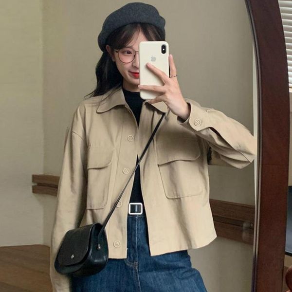 women's jackets womens loose turn-down collar korean vintage autumn casual pockets single-breasted cargo style femme high street 2xl, Black;brown
women's jackets womens loose turn-down collar korean vintage autumn casual pockets single-breasted cargo style femme high street 2xl, Black;brown