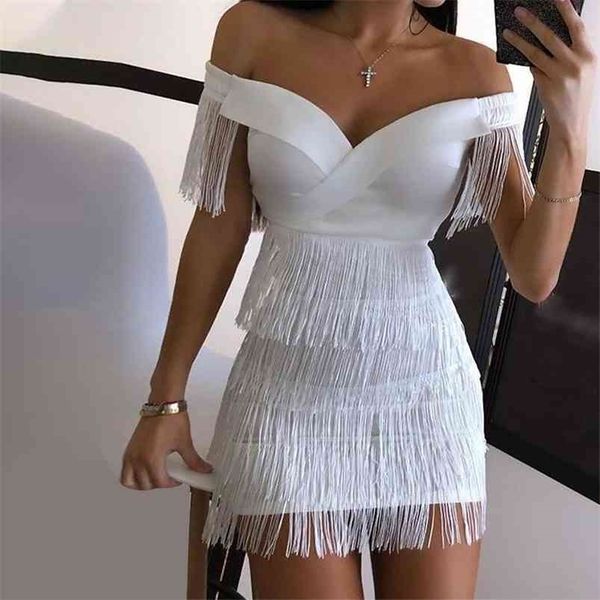 sleeveless bodycon mini dres white off shoulder tassel female short dresses summer party club bandage vestidos 210623, Black;gray
sleeveless bodycon mini dres white off shoulder tassel female short dresses summer party club bandage vestidos 210623, Black;gray