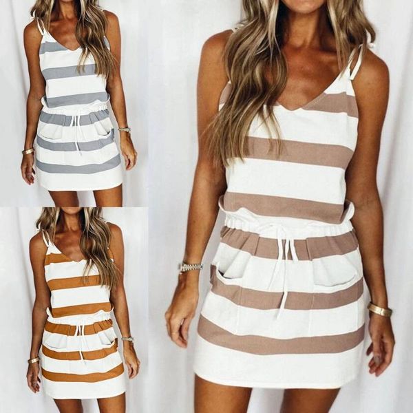 casual dresses 80% sell women striped sling v-neck drawstring pocket mini dress streetwear for office, Black;gray
casual dresses 80% sell women striped sling v-neck drawstring pocket mini dress streetwear for office, Black;gray