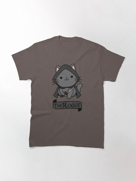 men's t-shirts the rogue dnd cat classic t-shirt, White;black