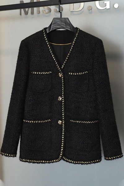women's jackets 2021 autumn fashion women black v neck tweed overcoat outerwear female chic coat jacket ms 10.13, Black;brown
women's jackets 2021 autumn fashion women black v neck tweed overcoat outerwear female chic coat jacket ms 10.13, Black;brown