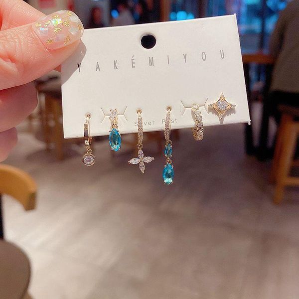 dangle & chandelier mixed styles luxury earrings set gold color blue cz crystal star drop lot for women, Silver
dangle & chandelier mixed styles luxury earrings set gold color blue cz crystal star drop lot for women, Silver