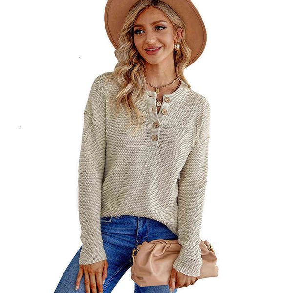 shiying sweater women's solid color autumn winter 2021 button half open pullover top, White;black
shiying sweater women's solid color autumn winter 2021 button half open pullover top, White;black