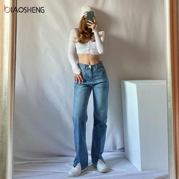 women's jeans split women 2021 high waist mom flared fashion loose casual wide leg pants full length y2k denim trousers, Blue
women's jeans split women 2021 high waist mom flared fashion loose casual wide leg pants full length y2k denim trousers, Blue