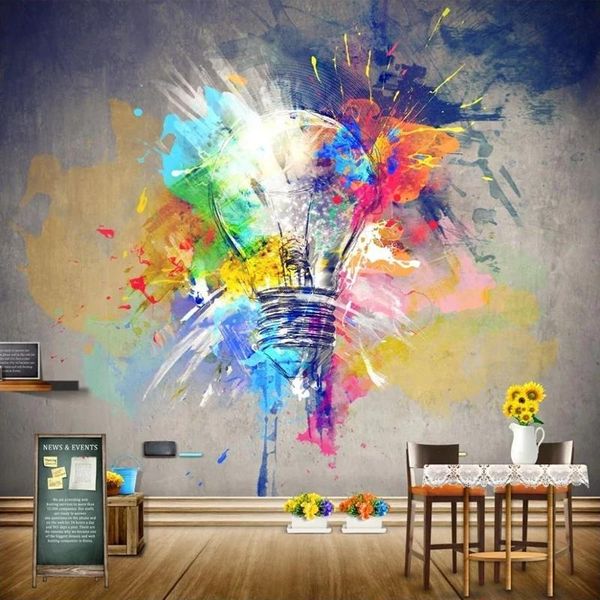 custom 3d po self adhesive wallpaper creative hand painted graffiti watercolor painting light bulb mural wall art waterproof wallpapers
custom 3d po self adhesive wallpaper creative hand painted graffiti watercolor painting light bulb mural wall art waterproof wallpapers