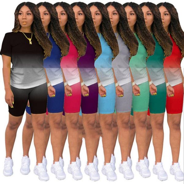 women's tracksuits summer gradient sets women casual two pieces short sleeve t shirts and high waist pants solid outfits tracksuit, Gray
women's tracksuits summer gradient sets women casual two pieces short sleeve t shirts and high waist pants solid outfits tracksuit, Gray