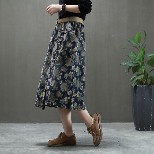 skirts vintage printed floral frog denim women 2021 autumn mid-calf length casual loose clothing wild, Black
skirts vintage printed floral frog denim women 2021 autumn mid-calf length casual loose clothing wild, Black