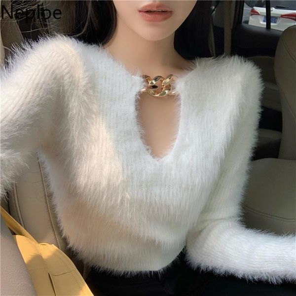 women's sweaters neploe fashion korean knitted pullovers sweater woman hollow out chain jumper fall 2021 women cropped tassel sueter to, White;black
women's sweaters neploe fashion korean knitted pullovers sweater woman hollow out chain jumper fall 2021 women cropped tassel sueter to, White;black
