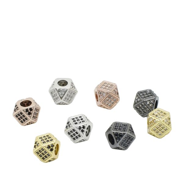 european and american popular diy jewelry charms accessories cz pave polygon copper beads charm for bracelet making, Bronze;silver
european and american popular diy jewelry charms accessories cz pave polygon copper beads charm for bracelet making, Bronze;silver