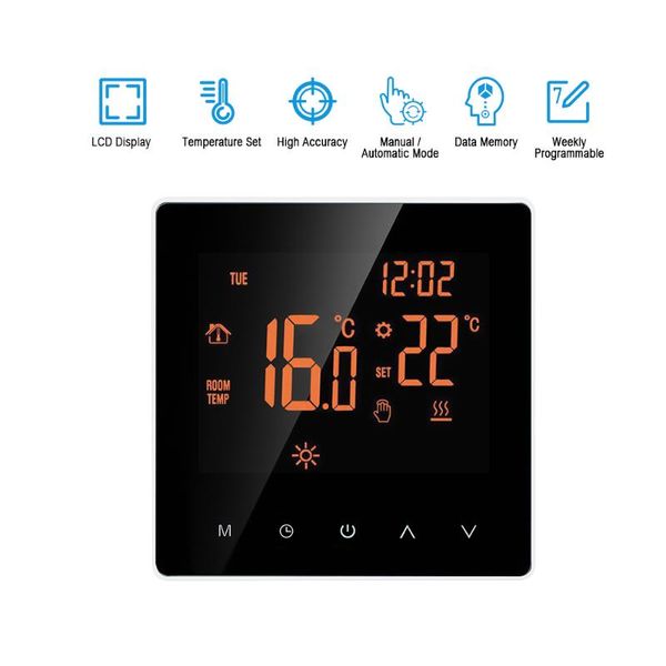 smart home control wi-fi digital temperature thermostat controller app lcd displaytouch screen week programmable electric
smart home control wi-fi digital temperature thermostat controller app lcd displaytouch screen week programmable electric