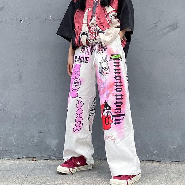 women's jeans white anime y2k aesthetic baggy women fairy grunge harajuku punk denim pants emo alternative hip-hop korean fashion, Blue
women's jeans white anime y2k aesthetic baggy women fairy grunge harajuku punk denim pants emo alternative hip-hop korean fashion, Blue