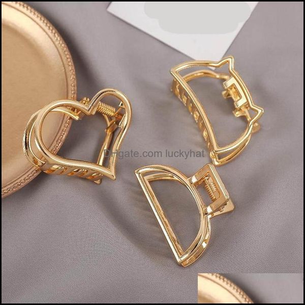 pony tails holder jewelry jewelry women girls geometric claw clamps hair crab heart shape clip solid color aessories hairpin drop delivery 2, Golden;silver
pony tails holder jewelry jewelry women girls geometric claw clamps hair crab heart shape clip solid color aessories hairpin drop delivery 2, Golden;silver