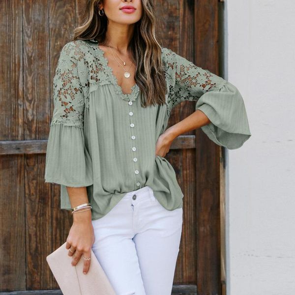 women's blouses & shirts elegant lace stitching women shirt hollow out long sleeve loose ladies blouse 2021 summer solid fashion plus, White
women's blouses & shirts elegant lace stitching women shirt hollow out long sleeve loose ladies blouse 2021 summer solid fashion plus, White