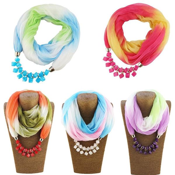 scarves multi-style decorative jewelry necklace pendant chiffon gradual scarf women bohemia neckerchief accessories, Blue;gray
scarves multi-style decorative jewelry necklace pendant chiffon gradual scarf women bohemia neckerchief accessories, Blue;gray