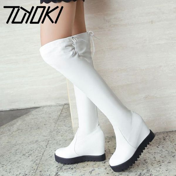 boots tuyoki thigh high women winter keep warm wedges shoes hidden heels lace up platform footwear long size 33-43, Black
boots tuyoki thigh high women winter keep warm wedges shoes hidden heels lace up platform footwear long size 33-43, Black