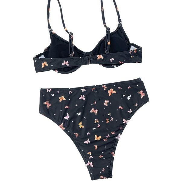 women's swimwear hirigin 2 pcs women bathing suits adults underwired padded butterfly print bikini bra and high waist swimming bottoms, White;black
women's swimwear hirigin 2 pcs women bathing suits adults underwired padded butterfly print bikini bra and high waist swimming bottoms, White;black