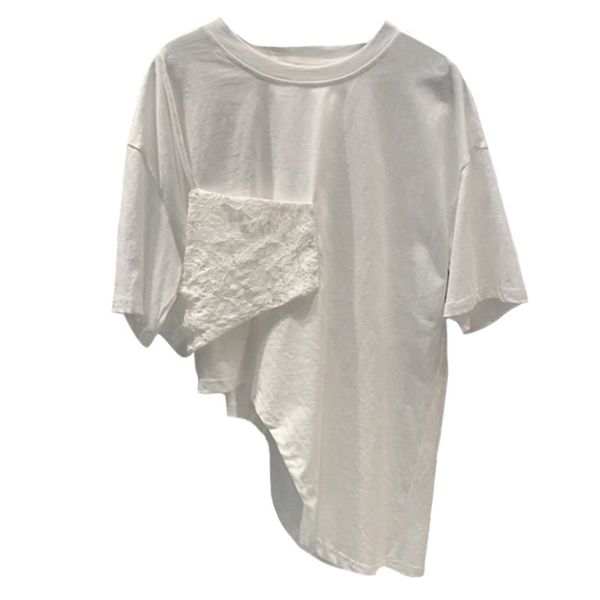 korean fashion asymmetrical tshirt women chic irregular design short sleeve ladies tees summer simple o-neck ropa mujer 210514, White
korean fashion asymmetrical tshirt women chic irregular design short sleeve ladies tees summer simple o-neck ropa mujer 210514, White
